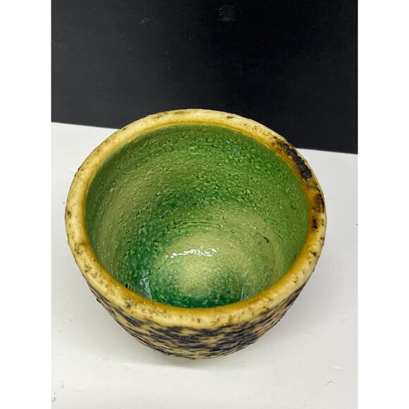 Vintage berkenbast birch bark pottery flower pot Brutalist Chamotte - Picture 2 of 9